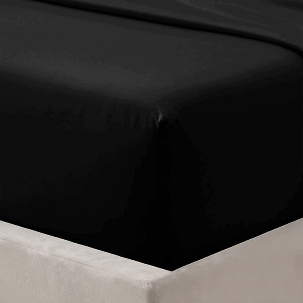 Soft and Easy Care Deep Black Bed Sheets - 30cm/12" Depth