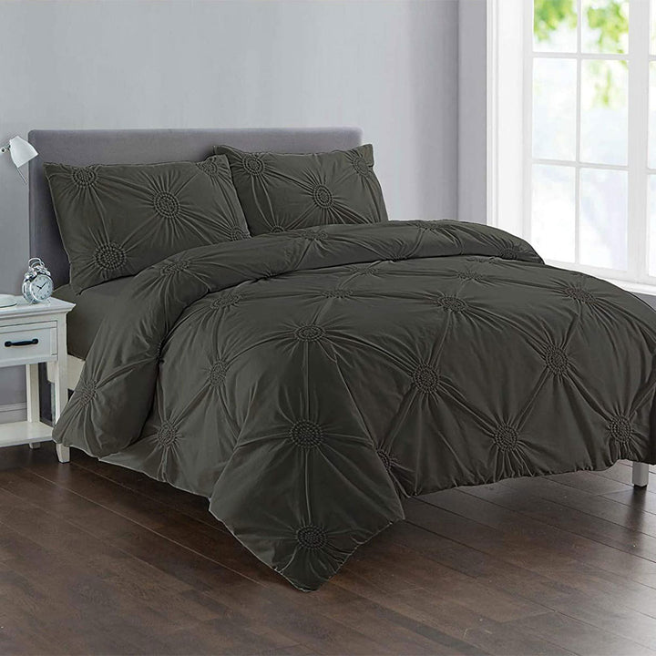 Sunflower Fancy Duvet Cover Set – Dark Grey DTEX HOMES