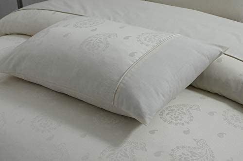 Single Size Jacquard Duvet Cover Set with 1 Pillowcase | Paisley Cream DTEX HOMES